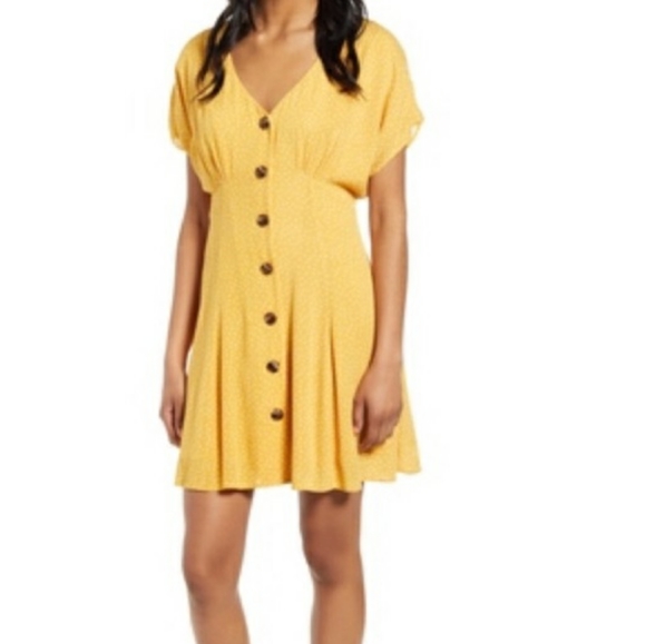 Nordstrom Bp yellow polkadot dress - Picture 2 of 8